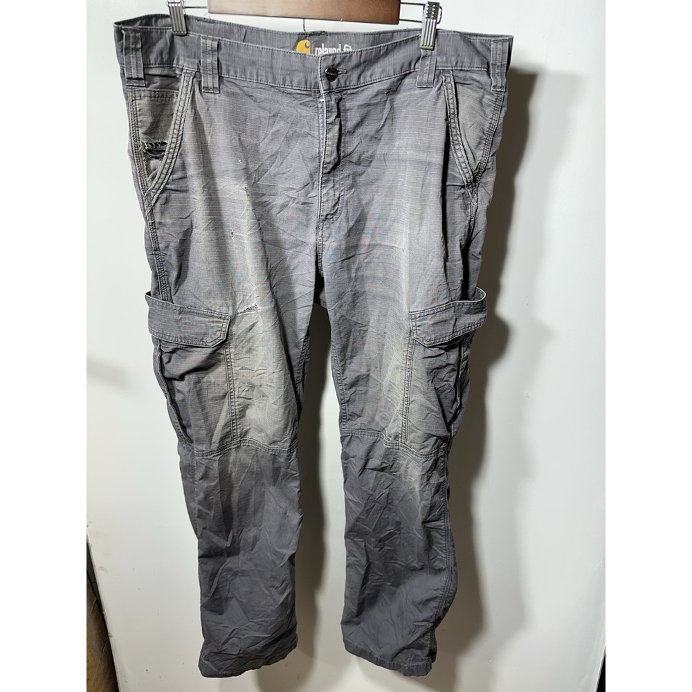Carhartt Force Mens Relaxed Fit Ripstop Cargo Work Pants 38X34 Gray